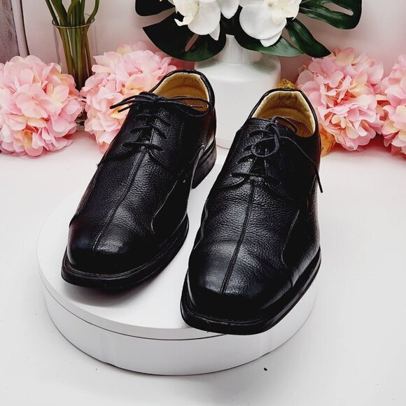 Studio Belvedere Baybridge Mens Black Pebble Soft Leather Oxford Lace Up Shoes main image 14